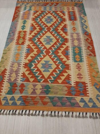 Afgan Otantik 103 El Dokuma Yün Kilim