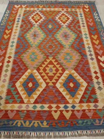 Afgan Otantik 117 El Dokuma Yün Kilim