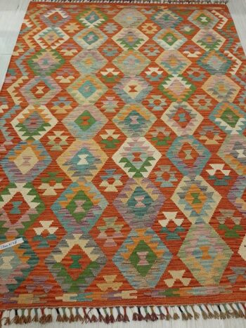 Afgan Otantik 118 El Dokuma Yün Kilim