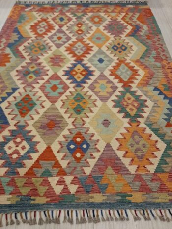 Afgan Otantik 123 El Dokuma Yün Kilim