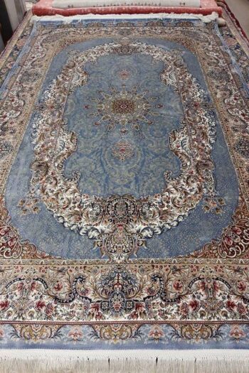 Inspire Blue Beige Bambu Salon Halısı