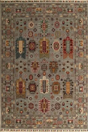 Sultani 807 Gri Natürel Bambu ve Yün Halı