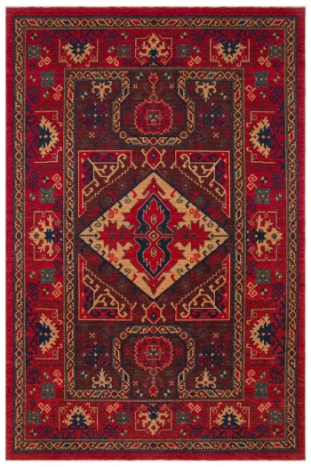 Eko Halı Kadim 04 Red Anadolu Motifli Yün Özel Tezgah Halısı