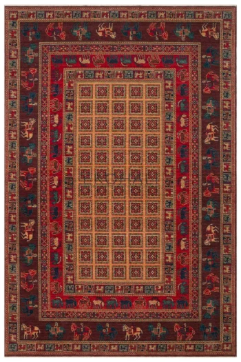 Eko Halı Kadim 08 Violet Anadolu Motifli Yün Özel Tezgah Halısı