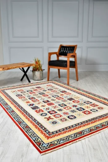 Misya 311 Bej Natürel Yün Özel Tezgah Halısı