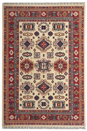 Eko Halı Harem 01 Cream Otantik Desenli Yün Dokuma Özel Tezgah Halısı