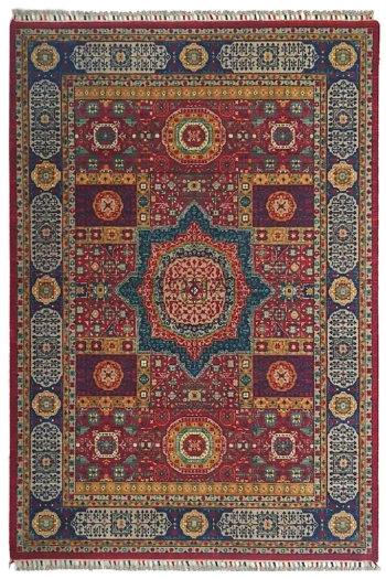 Eko Halı Harem 06 Red Otantik Desenli Yün Dokuma Özel Tezgah Halısı