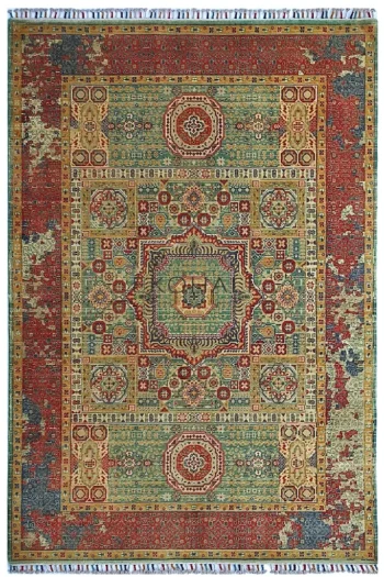 Eko Halı Harem 07 Aqua Antique Otantik Desenli Yün Dokuma Özel Tezgah Halısı