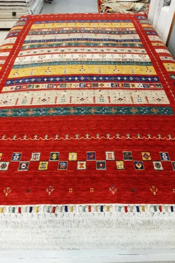 Sultani 808 Kırmızı Natürel Bambu ve Yün Halı