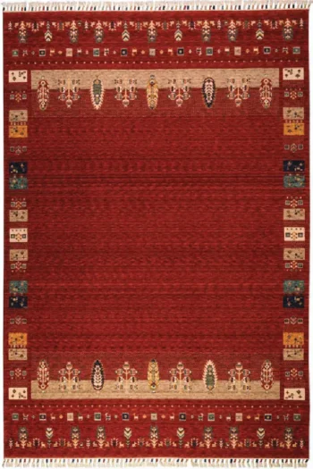 Sultani 809 Kırmızı Natürel Bambu ve Yün Halı