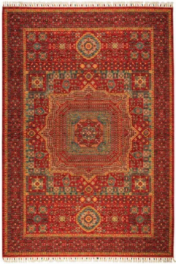 Sultani 822 Kırmızı Natürel Bambu ve Yün Halı