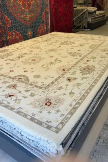 Misya 101 Bej Natürel Yün Özel Tezgah Halısı