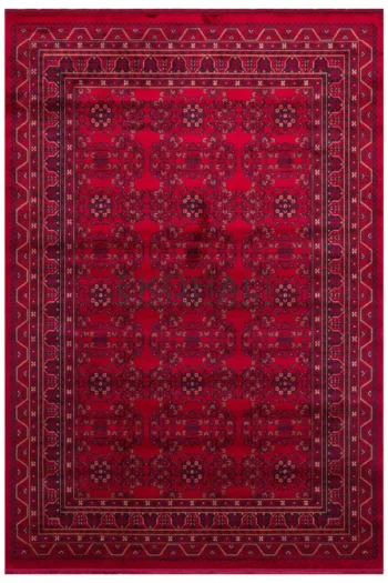 Eko Halı Herat 04 Red Nostaljik Afgan Desenli İnce Makine Halısı