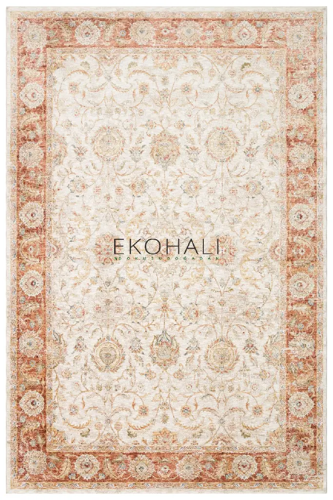 Eko Halı Efes 02 Cream Terra Klasik Uşak Desenli Makine Halısı