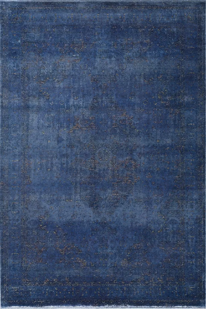 Gordion Lapis Kendinden Saçaklı Modern Salon Halısı 6064