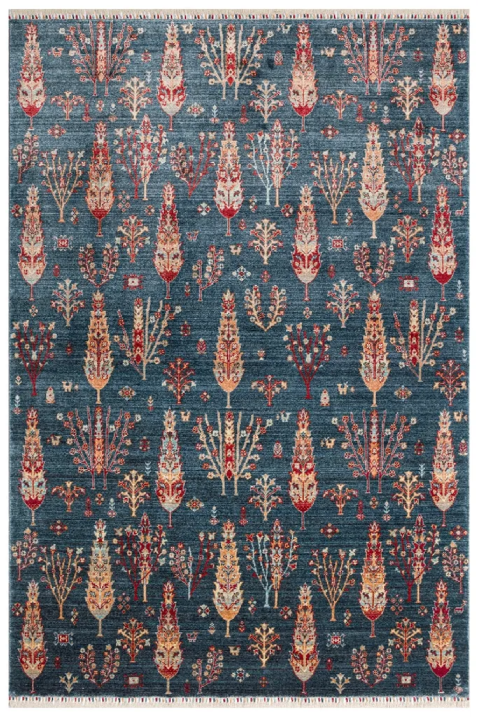 Eko Halı Zara 08 Navy Turquoise Özel Tezgah Halısı